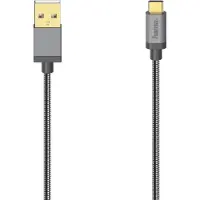 Hama Câble USB-C, USB 2.0, 480 Mbit/s, métal, 0,75 m