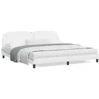 vidaXL Cadre de lit sans matelas "Zadar" blanc 200x200 cm similicuir