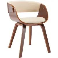 vidaXL Chaise de salle à manger Crème Bois courbé et similicuir