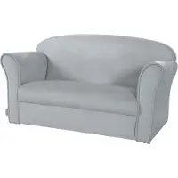 Roba Mini Canapé Enfant En Velours Lil Sofa - Dossier Confortable Avec Accoudoirs - Gris
