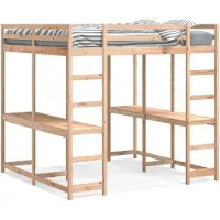 vidaXL Lit surélevé avec bureau & échelle 160x200 cm pin massif