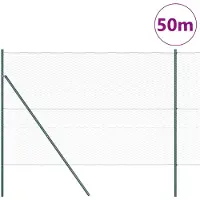 vidaXL Clôture hexagonale à fixer au sol, 50 x 1,6 m, acier revêtu de PVC