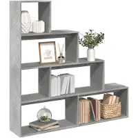vidaXL Étagère séparatrice de pièce à 4 niveaux gris béton