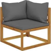 vidaXL Ensemble de salon de jardin 6 pièces avec coussins en bois massif d'acacia