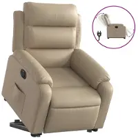 vidaXL Fauteuil relax avec releveur électrique Cappuccino similicuir