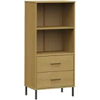 vidaXL Bibliothèque à 2 tiroirs Marron 60x35x128,5 cm Bois massif OSLO