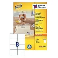 Avery Zweckform Universal - Papier - adhésif permanent - blanc - 105 x 74 mm 1600 étiquette(s) (200 feuille(s) x 8 étiquettes multi-emploi