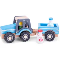 Woet - Tracteur Avec Remorque Bois - Lait De Bidon