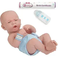 JC Toys 18504 La Newborn First Yawn 15-Inch Real Boy Vinyl Doll
