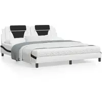 vidaXL Cadre de lit "Viana" sans matelas Blanc et noir 180x200 cm Similicuir