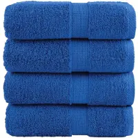 vidaXL Serviettes d'invité de qualité supérieure SOLUND 4 pcs bleu