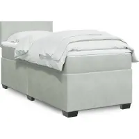 vidaXL Lit boxspring avec matelas gris clair 90x190 cm velours