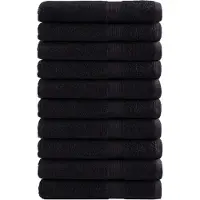 vidaXL Serviettes de sauna de qualité supérieure SOLUND 10 pcs noir