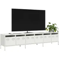 vidaXL Armoire TV blanc 202x39x43,5 cm Acier laminé à froid