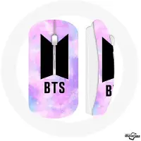 CAPACHEAP Souris Sans Fil Bangtan Sonyeondan BTS Logo Fond Abstraite Violet Bleu Rose