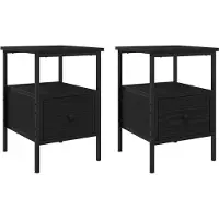 vidaXL Table de chevet avec tiroir 2 pcs Chêne noir 34 x 36 x 50 cm