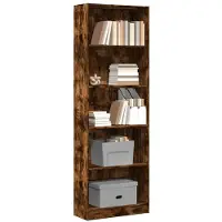 vidaXL Bibliothèque chêne fumé 60x24x176 cm bois d'ingénierie