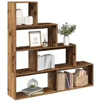 vidaXL Étagère séparatrice de pièce à 4 niveaux vieux bois