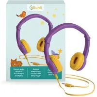 Lunii Casque audio compatible avec Ma Fabrique à Histoire et FLAM Violet et jaune