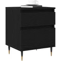 vidaXL Cabinet de chevet avec tiroir 2 pcs Chêne noir 40 x 35 x 50 cm