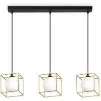 Ideal Lux Suspension Décorative En Fil De Fer À Triple Cube Fourmi En Laiton, G9