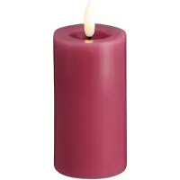 Moods & More Bougie cylindrique LED « Usorteret » couleur rose vintage avec effet de fusion – Ø 4,9 cm x H 10 cm