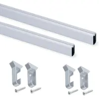 Emuca Silk Cabinet Bar Kit Argenté