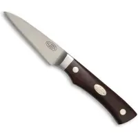 Fällkniven Couteau De Cuisine Zulu En Acier Stratifié Cos Avec Lame De 7,5 Cm, Manche Micarta Marron Dans Une Boîte En Bois.