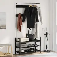 vidaXL Porte-manteau Chêne noir 95 x 34 x 184 cm Bois d'ingénierie