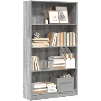 vidaXL Bibliothèque sonoma gris 80x24x143 cm bois d'ingénierie