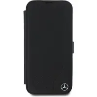 Mercedes MEBKP16L23RBGVK iPhone 16 Pro 6.3" czarny/black Imitation cuir bois (Apple iPhone 16 Pro), Coque pour téléphone portable, Noir