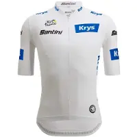 Santini Tour De France Official White 2025 Short Sleeve Jersey Blanc XS Homme