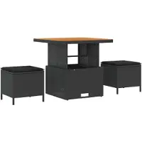vidaXL Ensemble de canapé de jardin avec coussins 12 pcs noir