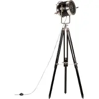 vidaXL Lampe sur pied Noir Mango Bois massif 171 cm