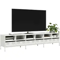 vidaXL Armoire TV blanc 202x39x43,5 cm Acier laminé à froid