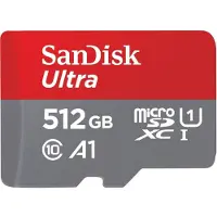 SanDisk microSDHC Ultra 512GB (UHS-1/Cl.10/100MB/s) + Adaptateur, Tablette (00215485)