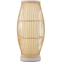 Pauleen Lampe À Poser Woody Passion Max20w E27 Bambou/Tissu Beige 230v