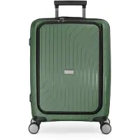Hauptstadtkoffer TXL - Valise pour ordinateur portable, valise légère à main avec sacoche pour ordinateur portable Bagage de bord 55x40x23 cm, trolley business 4 roues Hand Luggage TSA 40L,Vert foncé