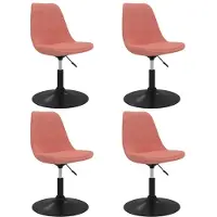 vidaXL Chaise de salle à manger 4 pcs. Pivotant Rose Velours