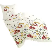 Bierbaum 6477_01 Dessin Parure De Lit En Satin De Coton Mako Multicolore 135 X 200 Cm + 80 X 80 Cm
