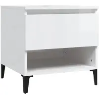 vidaXL Table d'appoint Blanc brillant 50x46x50 cm Bois d'ingénierie