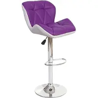 Mendler Tabouret de bar HWC-A92, tabouret de bar, cuir synthétique réglable en hauteur violet