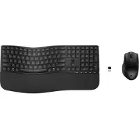 HP Clavier et souris sans fil 680 CFT, double mode, taille standard (100 %), connectivité sans fil RF et Bluetooth, mécanisme à piston, couleur noire, inclut une souris