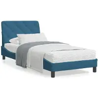 vidaXL Cadre de lit sans matelas bleu 90x190 cm velours