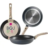 Ibili IB-505016, Poêle ronde, universelle, noire, céramique, gaz, induction, 16 cm, 1 pièce