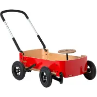 Wishbone Chariot en bois Wagon 3 en 1 - - Pour enfants de 12 mois et plus - Rouge, marron et noir