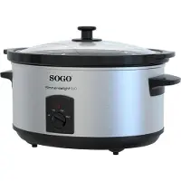 Sogo OLL-SS-10795, 5,5 l, Noir, Acier inoxydable, Pivotant, 8 personnes/personnes, Acier inoxydable, Verre