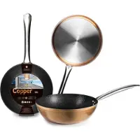 Ibili Bratpfanne mit Henkel Copper 24 cm Hochwertige Kupferpfanne für eine optimale Wärmeverteilung