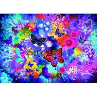 Grafika Fleurs et Papillons Colorés