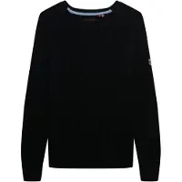 Superdry Femme Pull en Maille Torsadée Décontracté Black Taille: 34